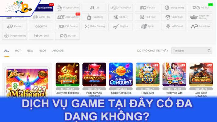 Dịch vụ game tại đây có đa dạng không?